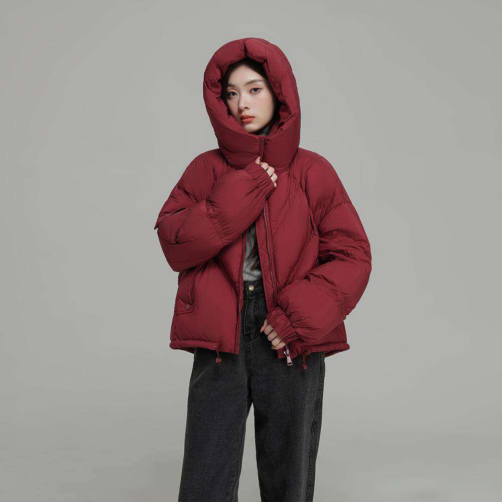 专柜正品轻奢短款红色羽绒服2025冬季韩版90白鸭绒小个子加厚外套
