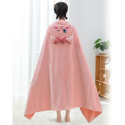 儿童浴巾德缘道成人可穿可裹连帽