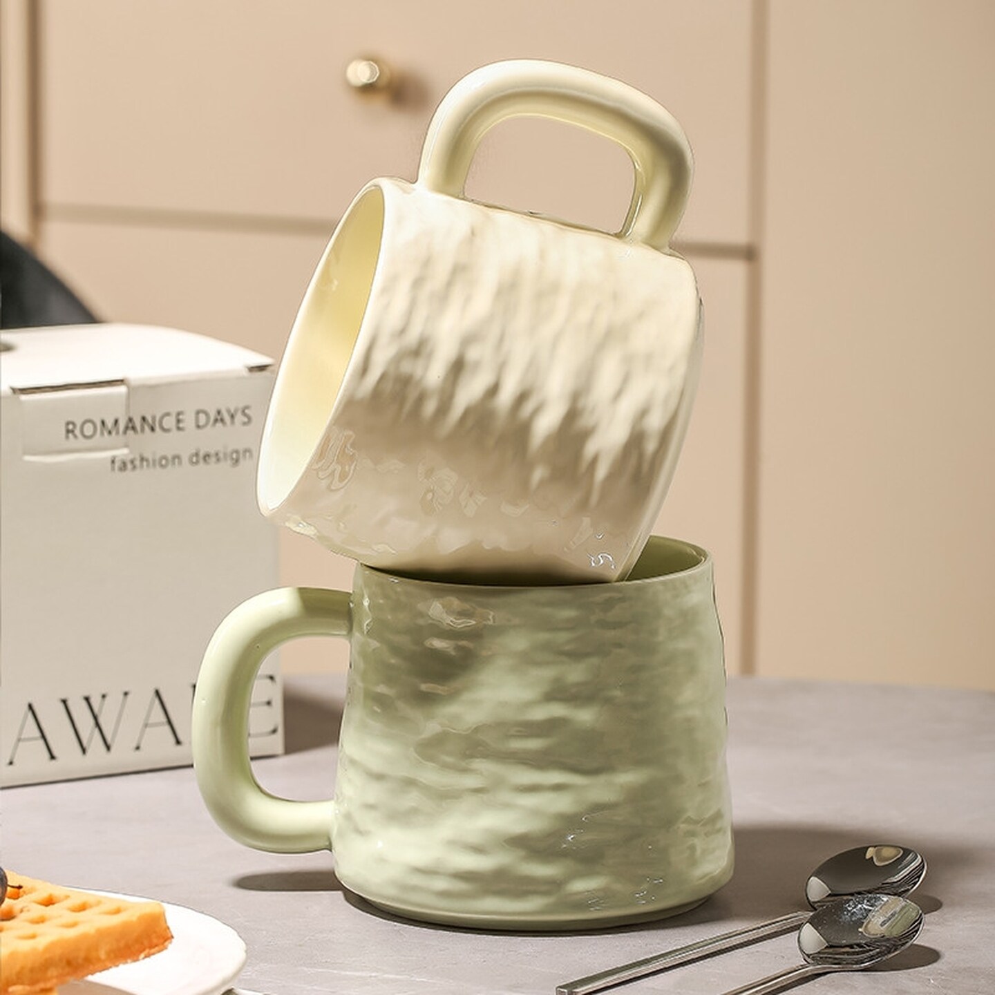 马克杯咖啡杯带盖带勺陶瓷杯子情侣水杯女办公室茶杯男生家用对杯