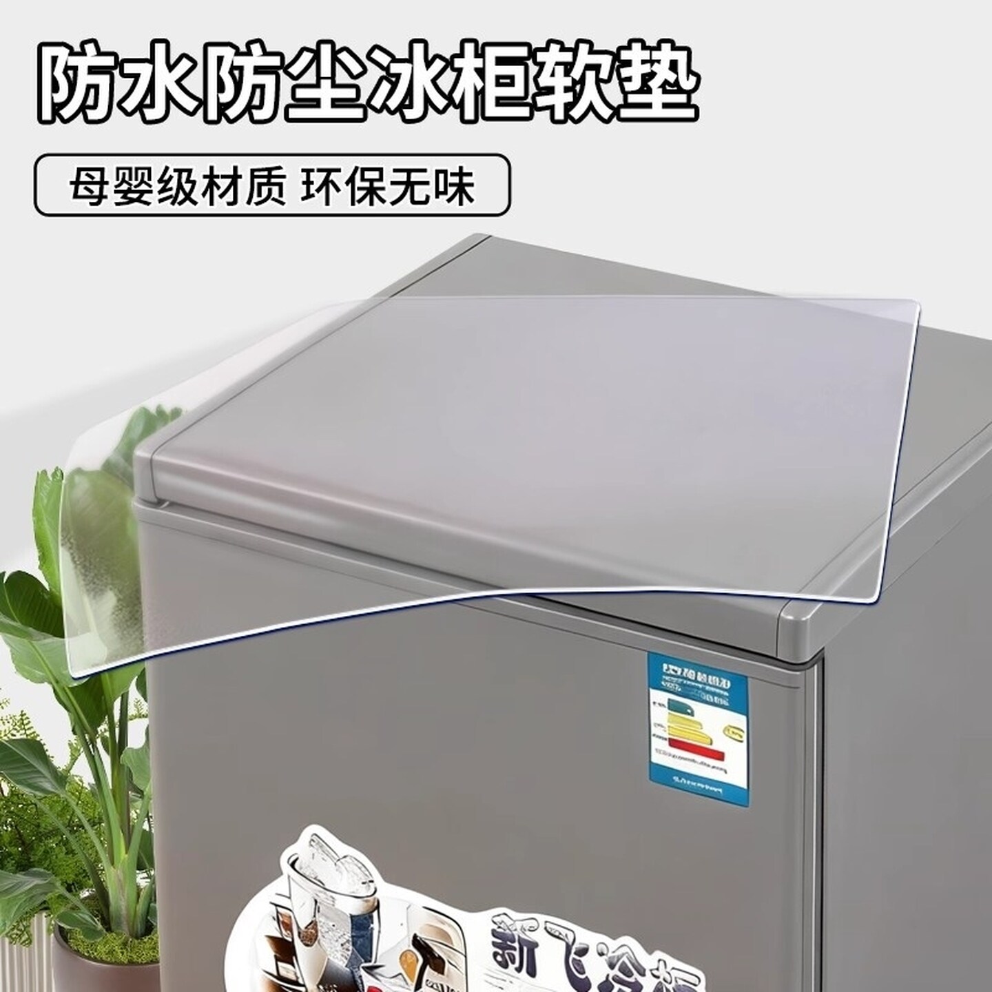 磨边单双开门冰箱顶垫子防油免洗防烫透明防尘盖布洗衣机床头柜垫