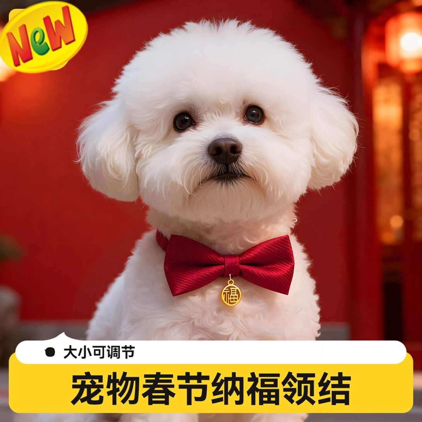狗狗领结红色喜字衣服猫咪结婚装饰大狗拉布拉多宠物装饰脖圈通用