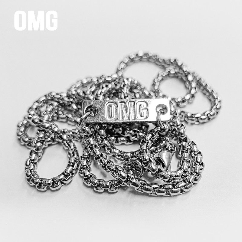 OMG TRENDY BRAND CUSTOM VERSATILE TITANIUM NECKLACE PENDANT BRAND MASK HANGING CHAIN CAN BE HUNG ELECTRONIC Y
