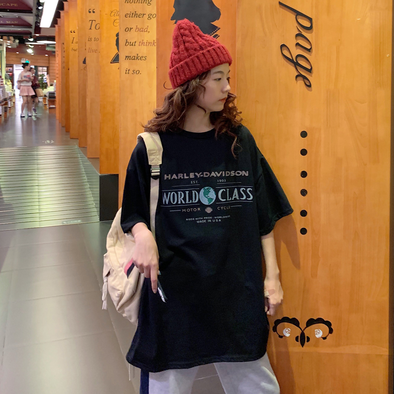 Real shot summer new loose short sleeve T-shirt for women