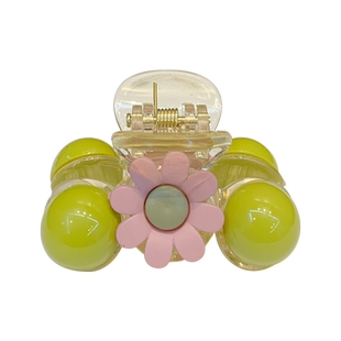 韩国优雅气质小花中号抓夹侧边刘海发夹半扎马尾发抓网红豆豆夹子