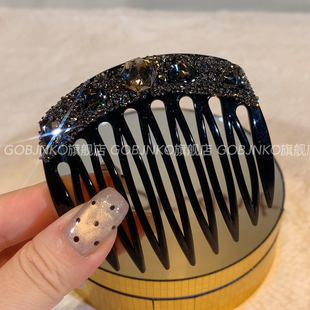 GOBJNKO韩版气质倒插发梳插梳盘发发梳镶钻发卡发叉头饰妈.妈发饰