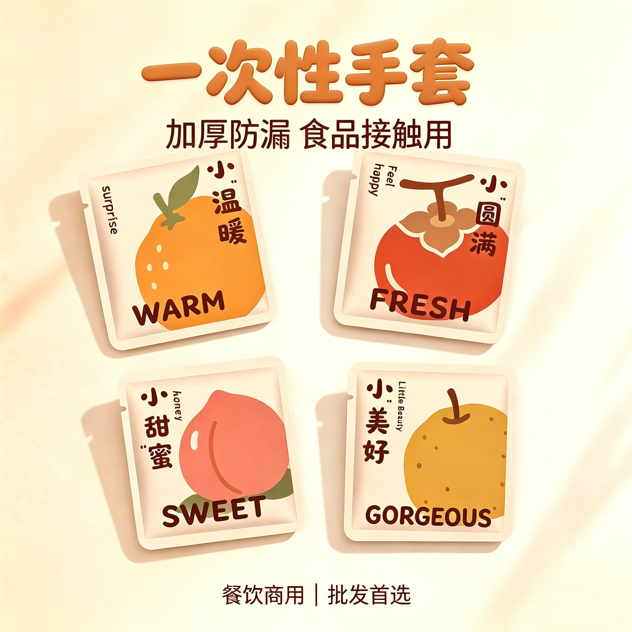 食品级加厚一次性手套独立装图片
