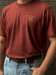 复古窄领圆领休闲短袖 发达时装 245G重磅长绒棉美式 新品 T恤 夏季