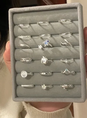 韩国925纯银素圈戒指女不撞款百搭尾戒ins设计高级感时髦开口戒指