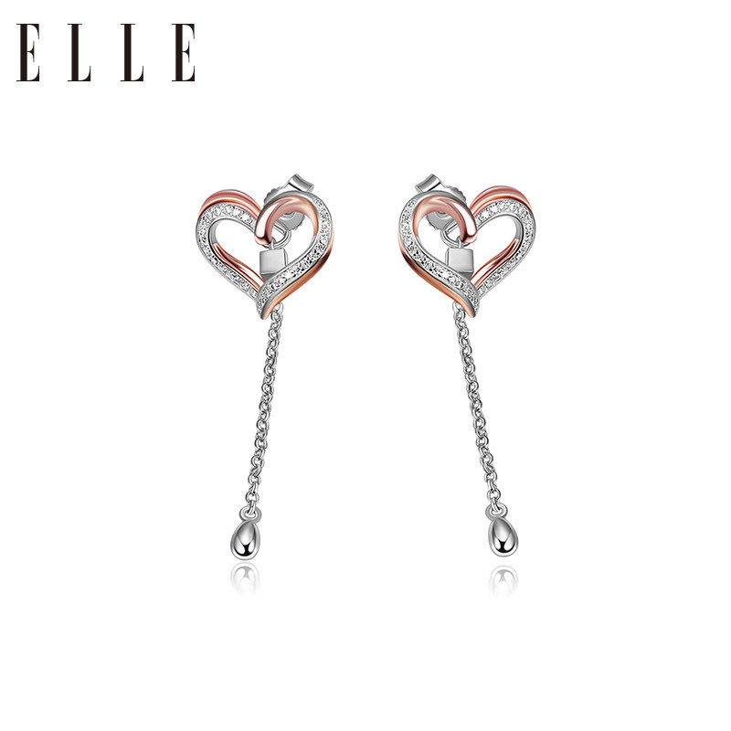 ELLE2019 new pattern 925 Sterling Silver Earrings fashion temperament have more cash than can be accounted for Show thin heart-shaped Diamond Earringsin the Accessories/Fashion Jewelry, Earring , Ear wire  category - from Buy2taobao.com to provide professional Taobao agent buy service