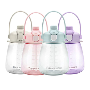 特百惠胖肚肚1.1L吸管水杯子大容量大肚杯男女学生儿童杯专柜正品