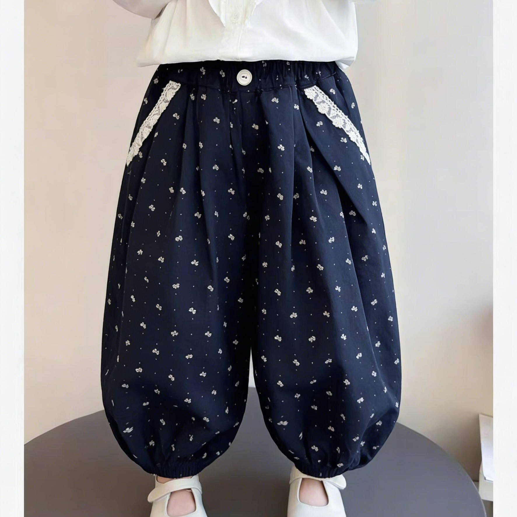 女童夏季纯棉薄款防蚊灯笼裤