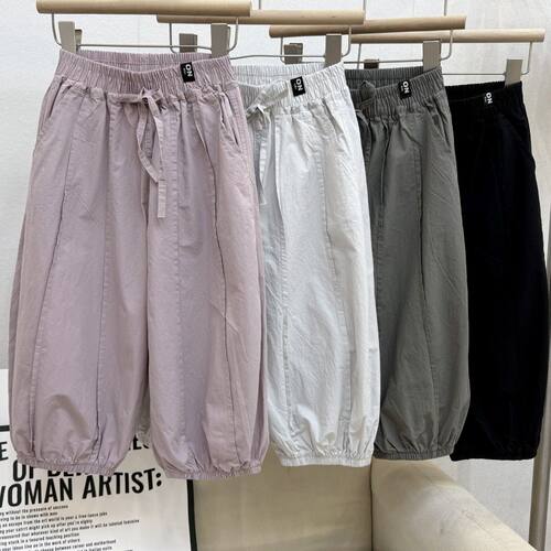 2025新款女童夏季纯棉薄款九分裤