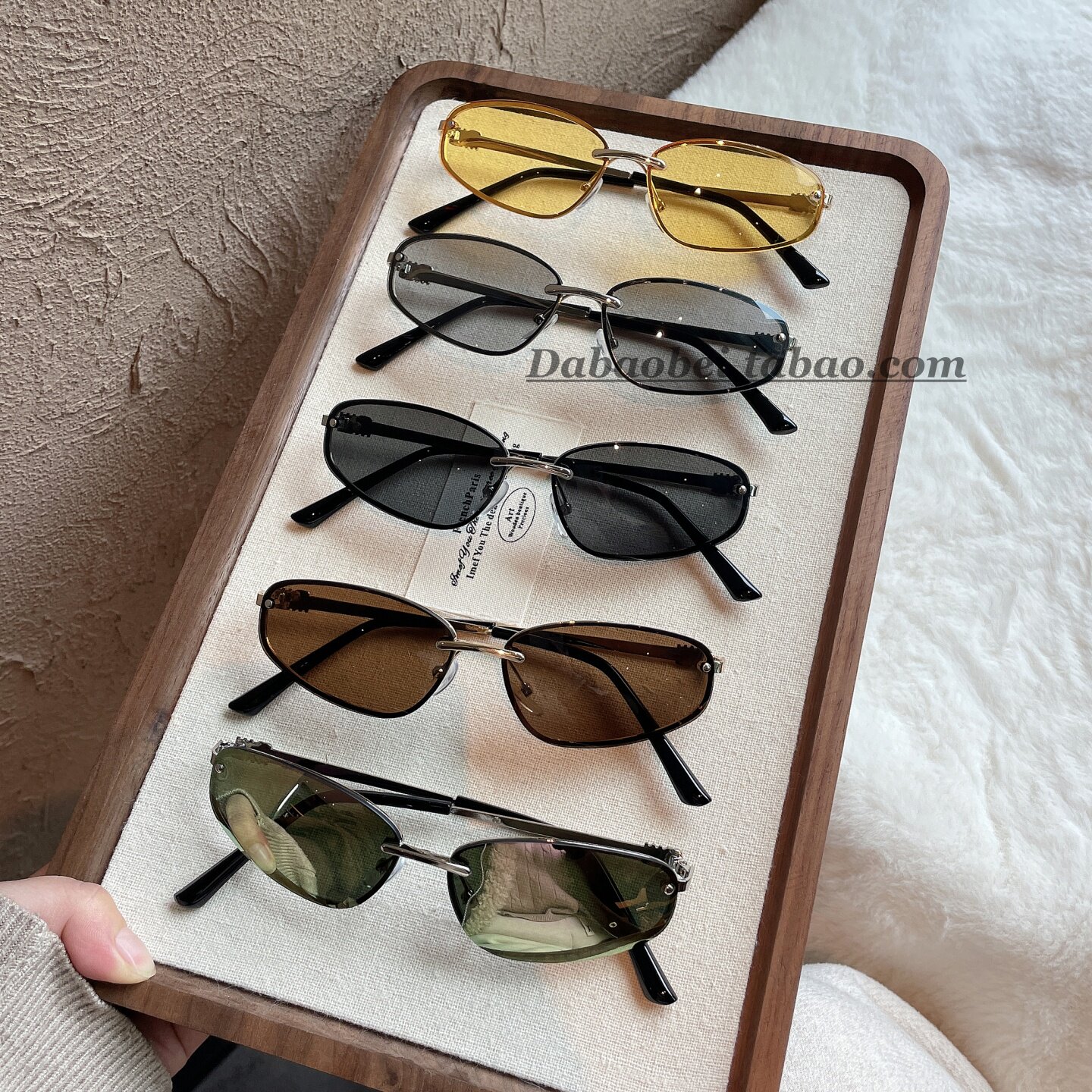 高级感复古猫眼墨镜女士防紫外线遮阳显脸小太阳镜多色镜框金属框