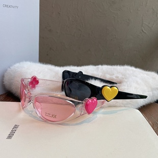 发箍儿童太阳眼镜桃心拍照糖果色元 气男女童舞台女孩走秀墨镜男宝