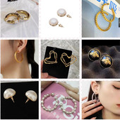 圆圈耳环耳饰时尚 季 阿玛施新颖官网2025新款 百搭爱心珍珠耳环耳钉