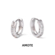 AMOTE 空屿雾扣 S925纯银耳圈轻奢高级感耳环小众通勤圆形耳扣