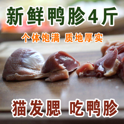 六和4斤新鲜冷冻生鸭胗鸭肫 狗猫咪发腮生骨肉零食自制烘干鸭胗片