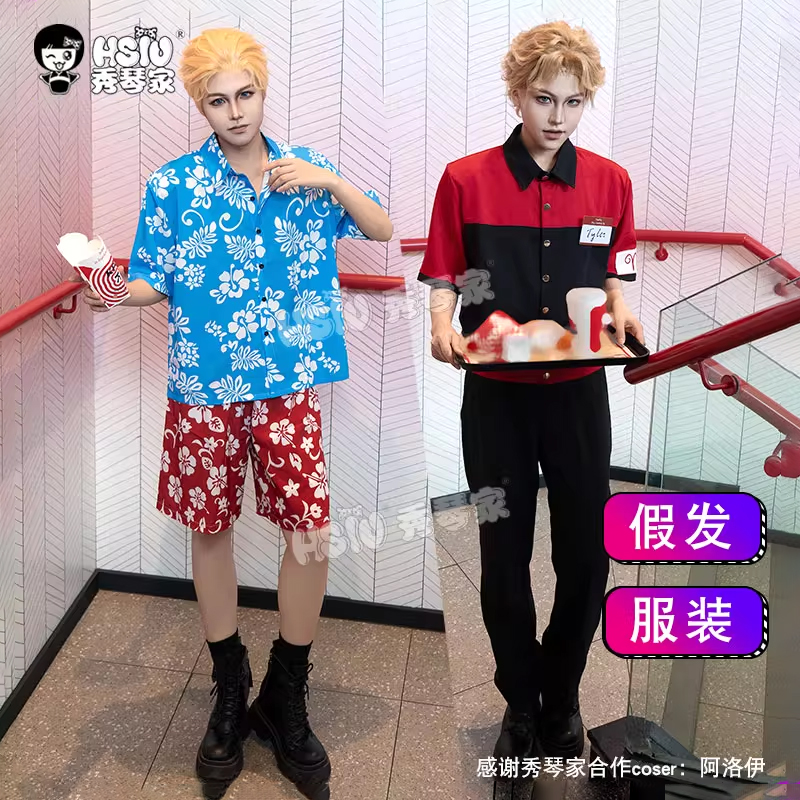 秀琴家 曼尼汉堡店cosplay服装胸牌全套 泰勒 布莱恩 BryanTyler