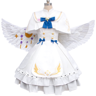 秀琴家 圣园未花cos服装 弥香 碧蓝档案蔚蓝 婚纱缎裙装 翅膀有售