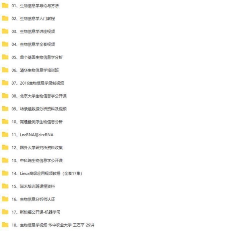 生物信息+基因组学+成分分析+零代码数据视频教程课程教学资料