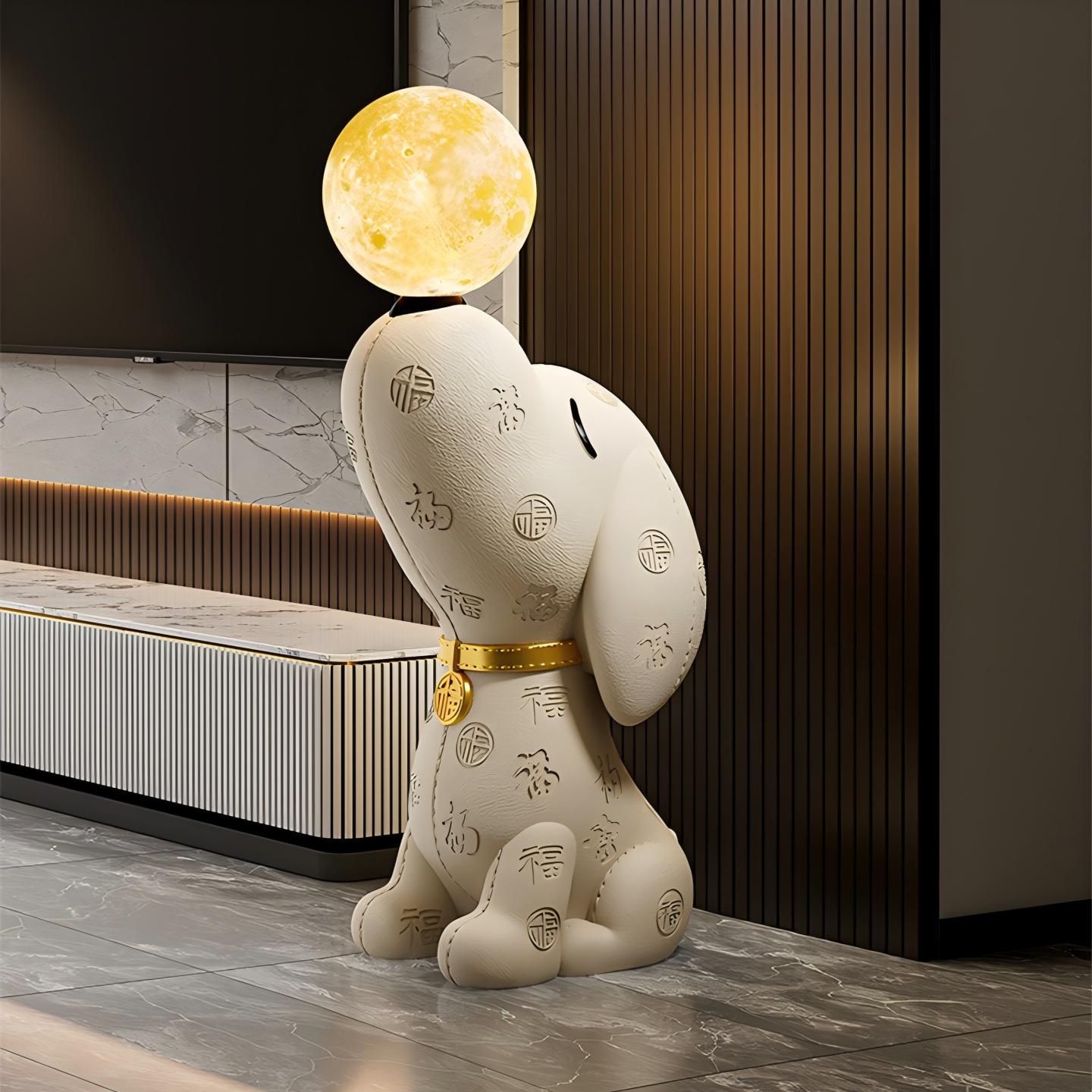 轻奢卡通比格犬树脂落地摆件