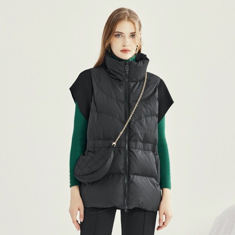 2025新款冬季羽绒马甲女宽松纯色外穿包鹅绒坎肩