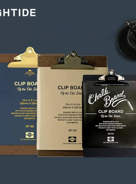 日本Hightide penco书写板夹文件夹夹板菜单夹资料夹酒店菜单签单陈列工作会议金属多功能写字板办公用品A4A5