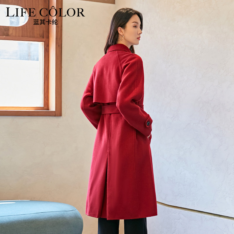 可拆卸风挡 立领 双面呢羊毛大衣女长款2023秋冬加厚风衣式,女装/女士精品,毛呢外套,淘宝优惠券,粉丝福利购,淘宝优惠卷
