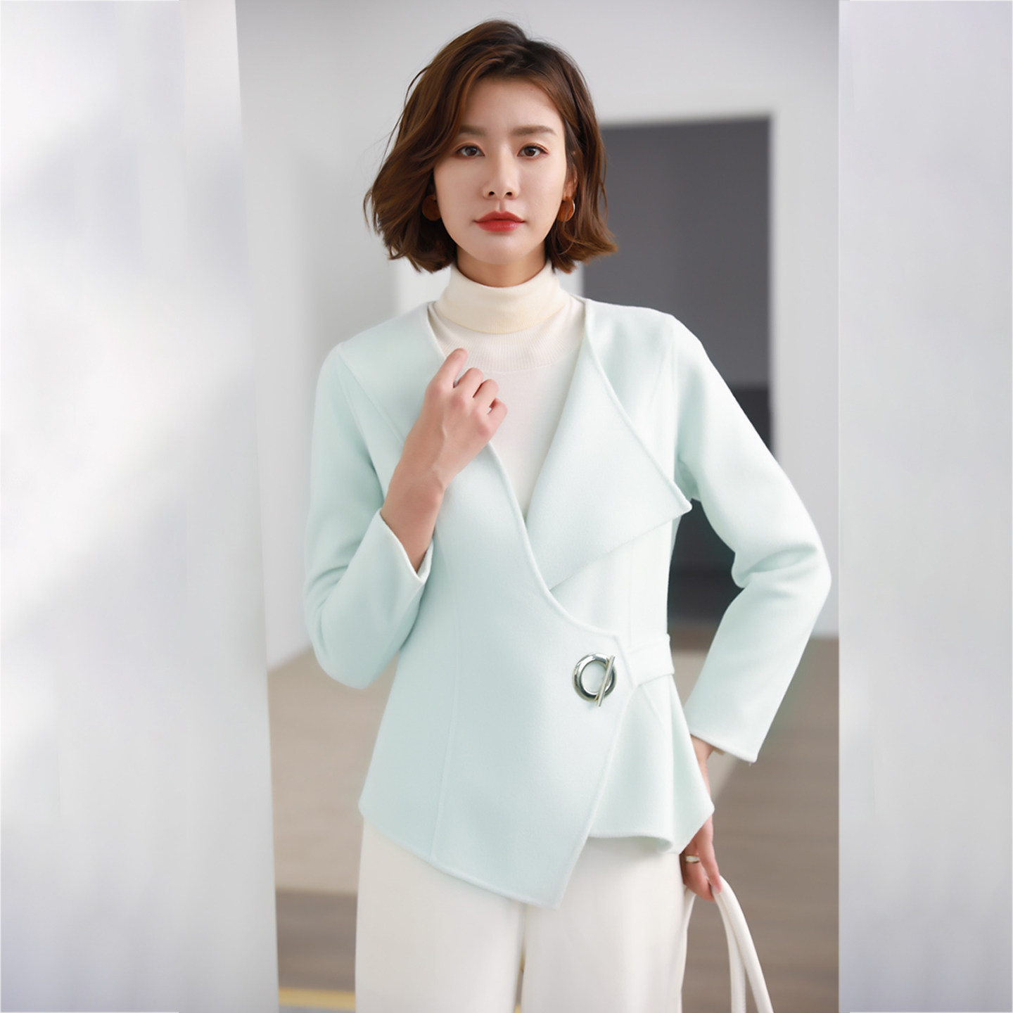 断色断码清仓不规则小香风秋冬纯羊毛毛呢外套女短款修身,女装/女士精品,毛呢外套,淘宝优惠券,粉丝福利购,淘宝优惠卷