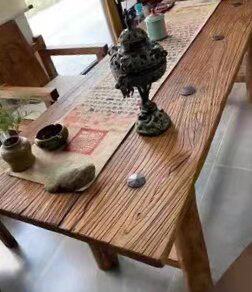 老榆木门板茶桌书桌椅风化老宅木复古拙雅沉稳内敛回归自然的淳朴