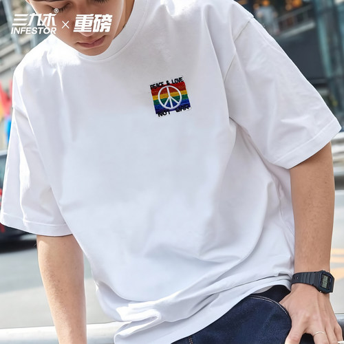 三九木街头新款短袖圆领衣服