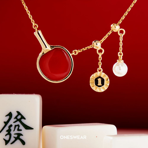 梵誓乒乓球项链女轻奢珠宝饰品