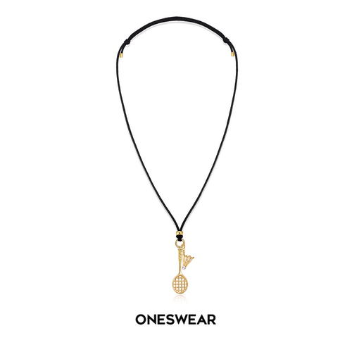 梵誓羽毛球拍皮绳吊坠饰品