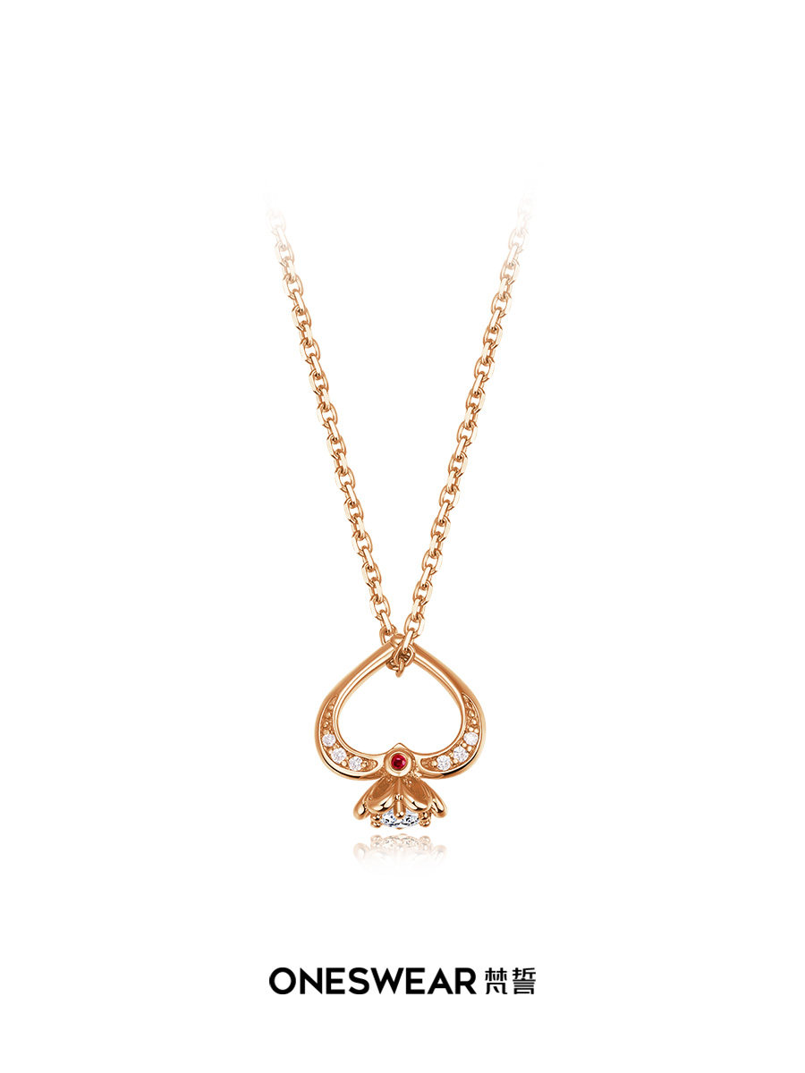 one swear/梵誓miniring爱丽丝爱心18k金钻石项链迷你钻戒吊坠
