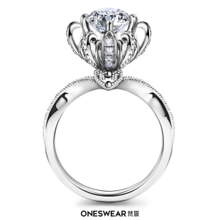 ONE 梵誓许愿喷泉小众设计1克拉钻戒结婚钻石戒指定制钻戒 SWEAR