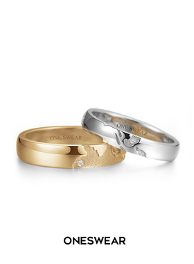 ONE SWEAR/梵誓梦旅人结婚对戒K金铂金Pt900戒指地图简约定制