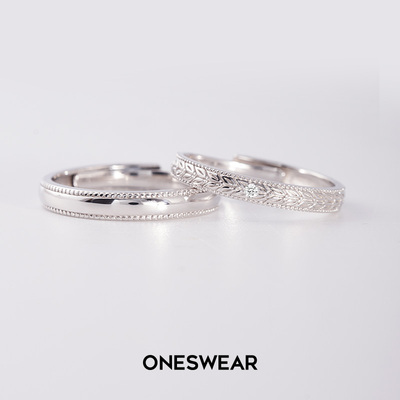 梵誓缠枝藤爱情刻印对戒爱情信物