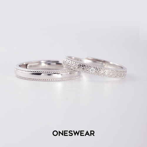 梵誓缠枝藤爱情刻印对戒爱情信物