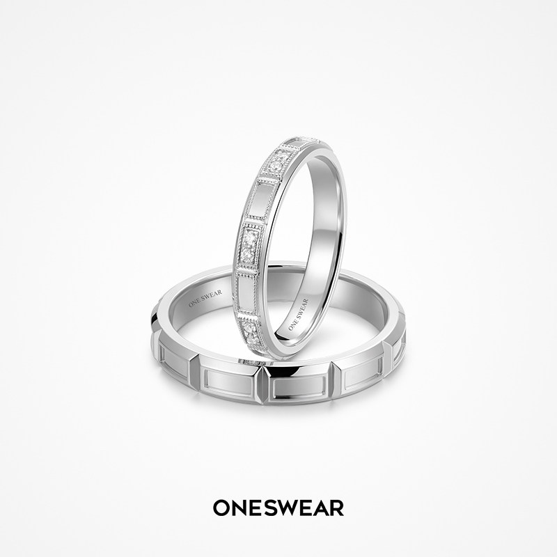 ONE SWEAR/梵誓巧克力文艺版 对戒18k金情侣爱情对戒定制结婚戒指