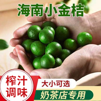 新鲜皮薄多汁小青柠海南小金桔青金桔柠檬免邮 奶茶水果5斤批发