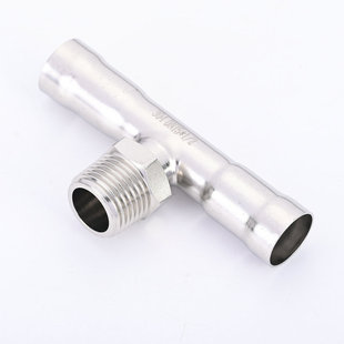 304不锈钢外丝三通环压式薄壁压接穿线管燃气管饮用水管管件接头