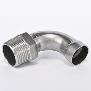 304燃气饮用水管薄壁不锈钢承插焊管件承口外螺纹转换外丝弯头