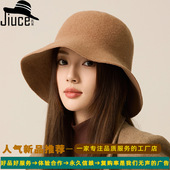 设计师款 日系光板羊毛渔夫帽子女士洋气专柜品质显脸小毛毡盆帽潮