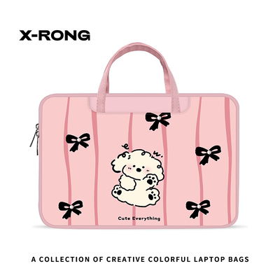 湘融卡通ins风笔记本电脑包手提女适用苹果13.3华为14寸荣耀笔记本magicbook14s戴尔游戏本15.6寸内胆保护套