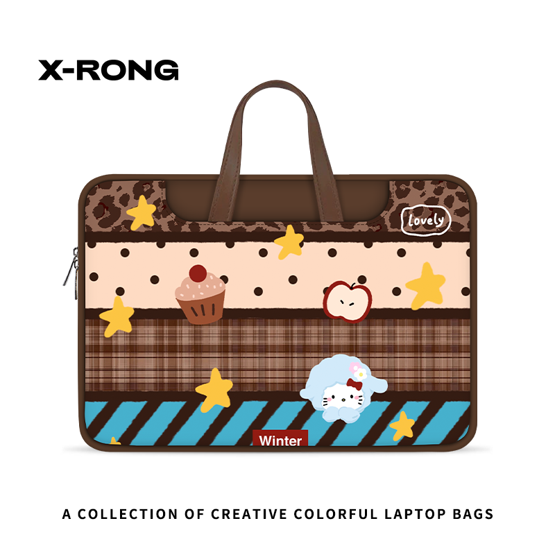 湘融美式复古动物笔记本电脑包手提女适用华为matebook14苹果15.6寸联想小新13寸笔记本平板收纳包