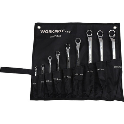 万克宝9件套碳钢双梅扳手布袋组套W003343【1套】WORKPRO 工具