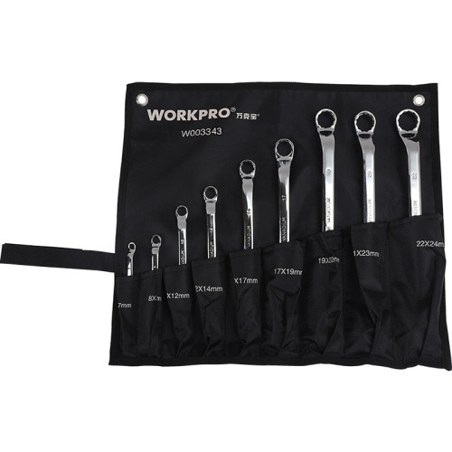万克宝9件套碳钢双梅扳手布袋组套W003343【1套】WORKPRO 工具
