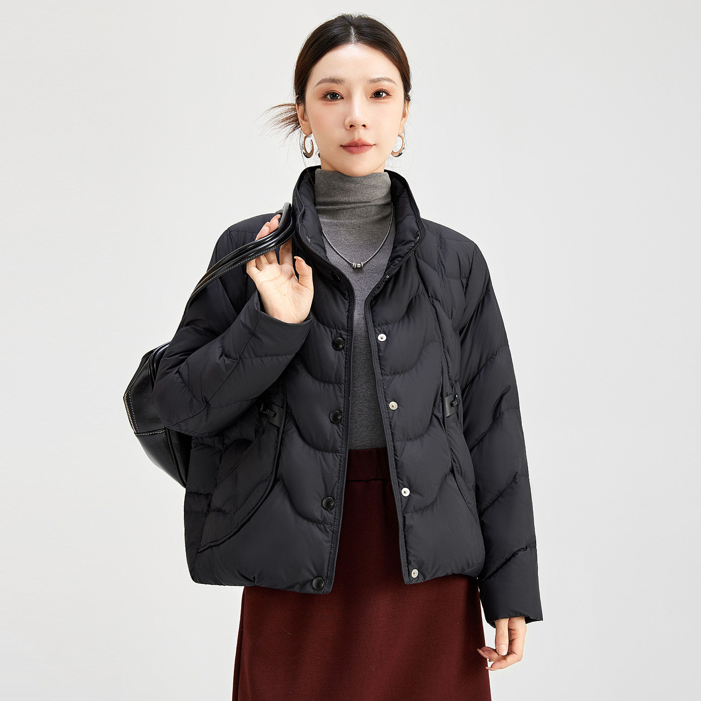 水墨佳人通勤风短款立领轻便保暖秋冬羽绒服女日常通勤防风外套,女装/女士精品,羽绒服,淘宝优惠券,粉丝福利购,淘宝优惠卷