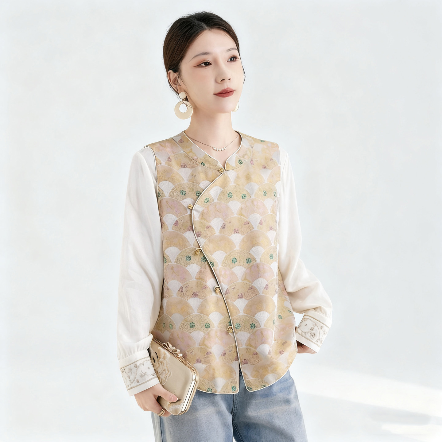 水墨佳人2025新款国风桑蚕丝马甲