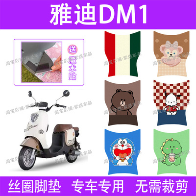 适用雅迪DM1电动车脚垫TDR2684Z冠能dm1防水丝圈电瓶车脚踏垫